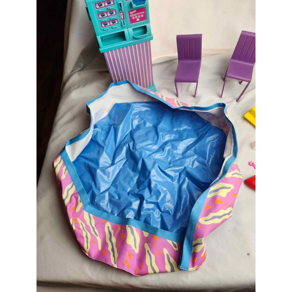 Vintage Barbie Accessory Lot Baywatch Pool Vending Machine Jet Ski Chairs Mixed